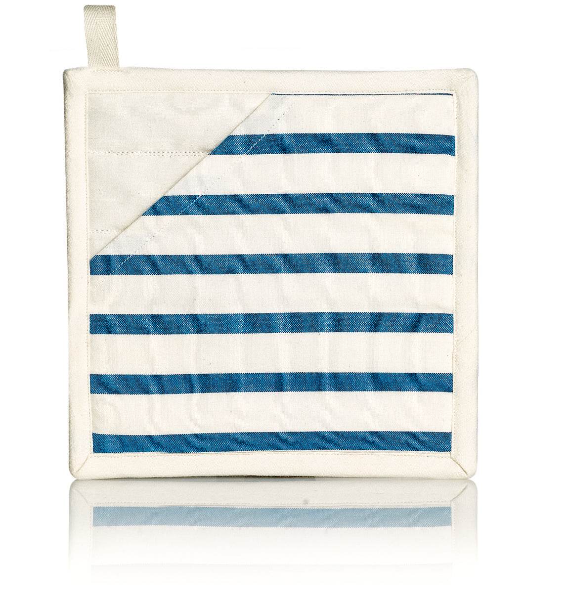 Manique 2 en 1 Nalou Ivoire/bleu 20 x 20 - Flora finesses beauty