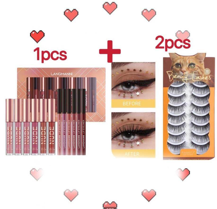 Lip Liner and Lipstick Bundle - 12 Pcs of Beauty Cosmetics in 6 Stunning Matte Colors - Flora finesses beauty