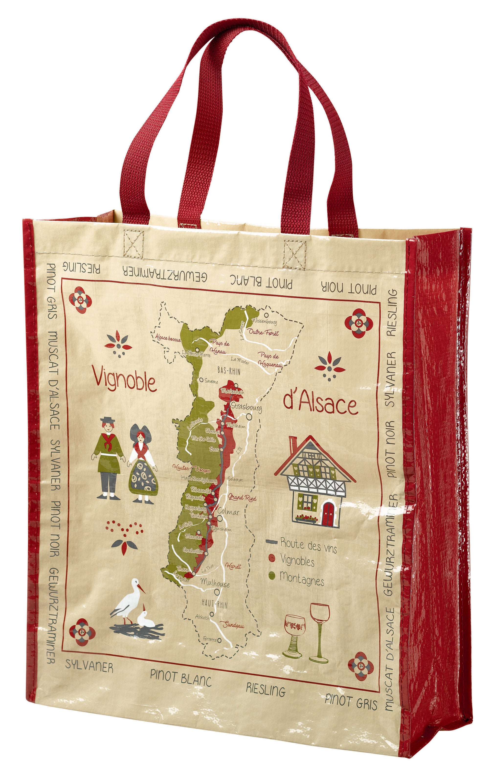 Sac shopping Route des vins Ficelle 40 x 35 x 14