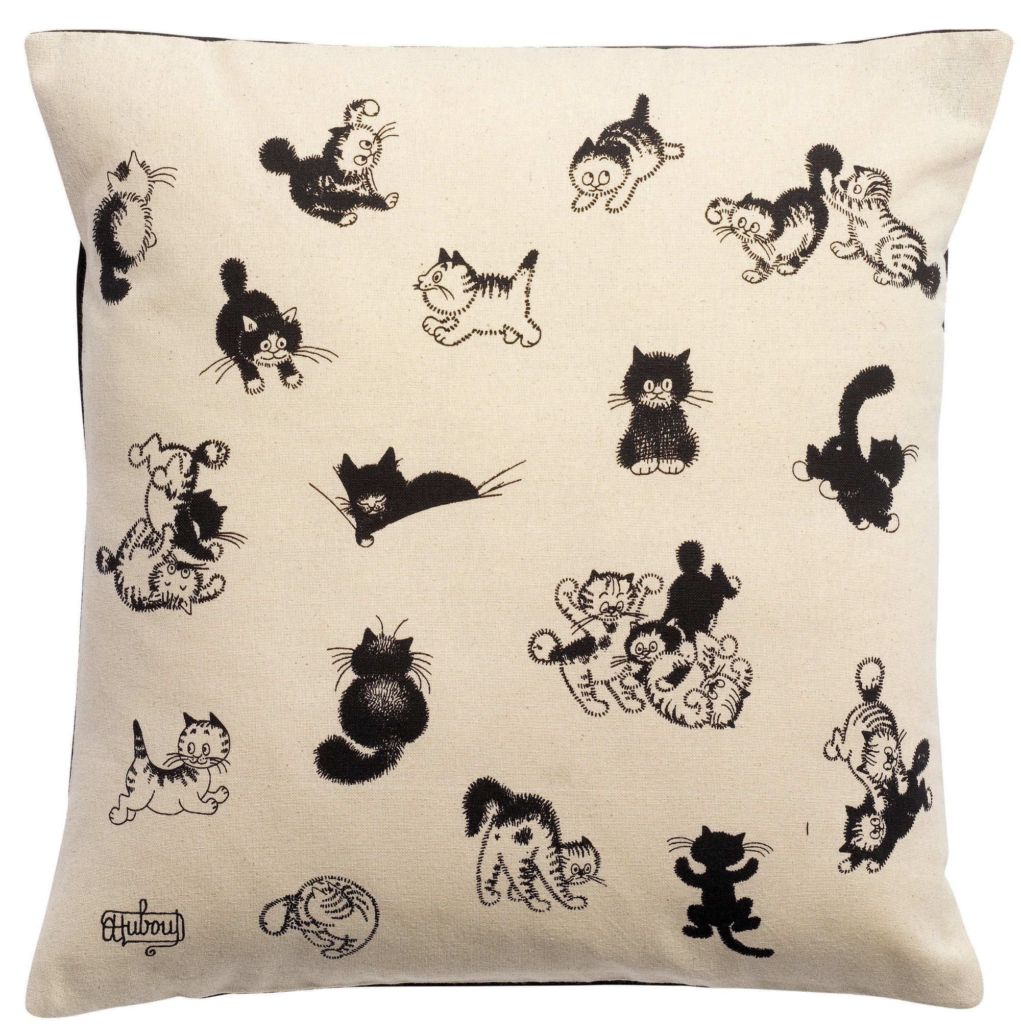 Coussin Dubout Les chatons Ecru 45 x 45