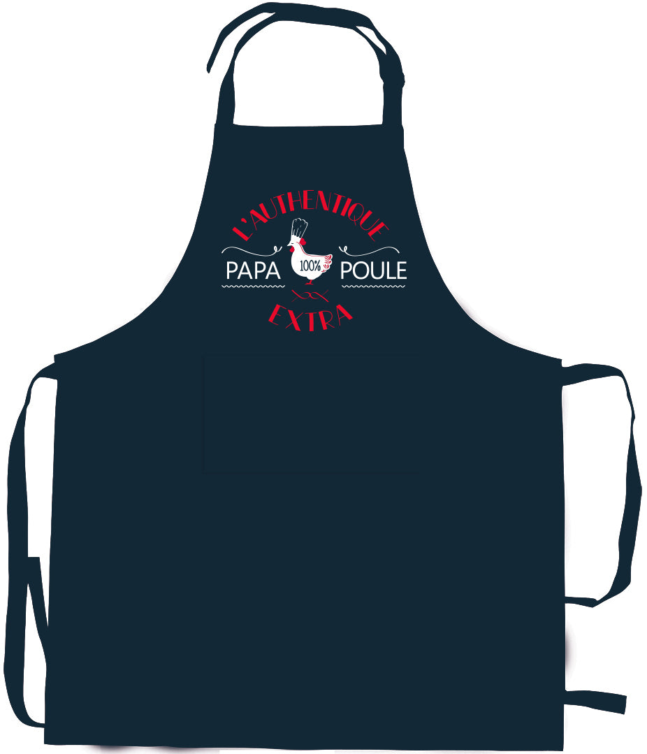 Tablier de cuisine Papa poule recyclé Indigo 72 x 90