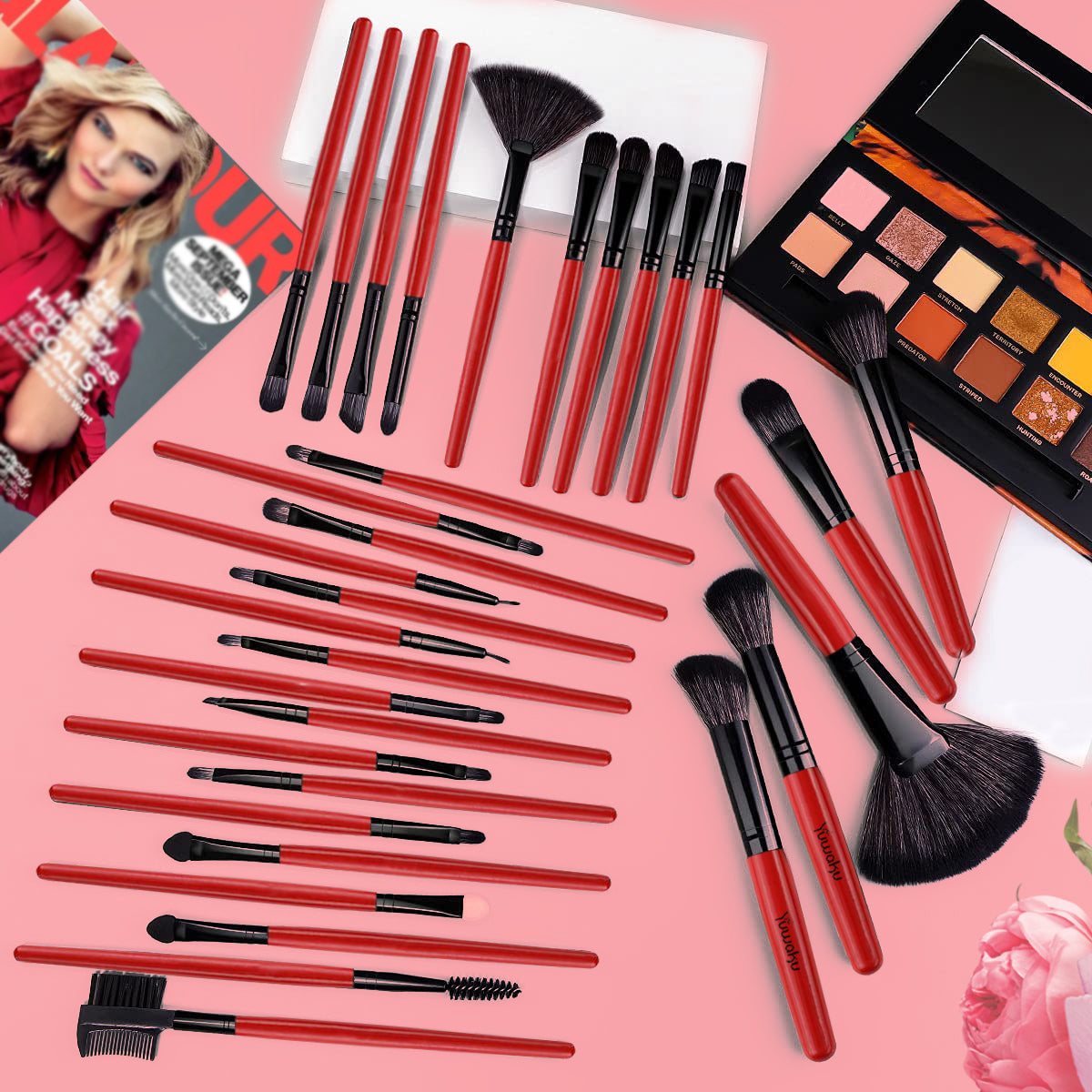 32pcs Complete Makeup Brush Set | Versatile Cosmetic Tools with Essential Powder Brush - Flora finesses beauty