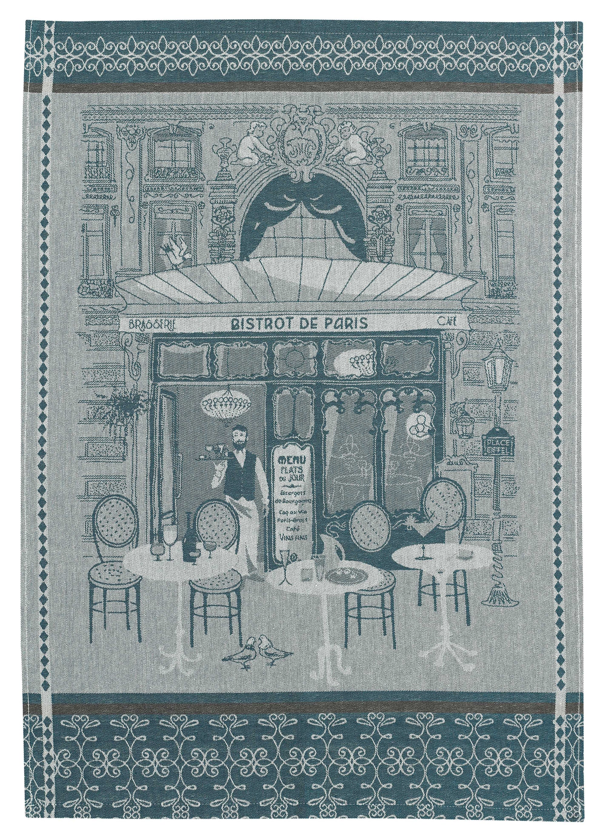 Torchon jacquard Bistrot Bleu 50 x 70