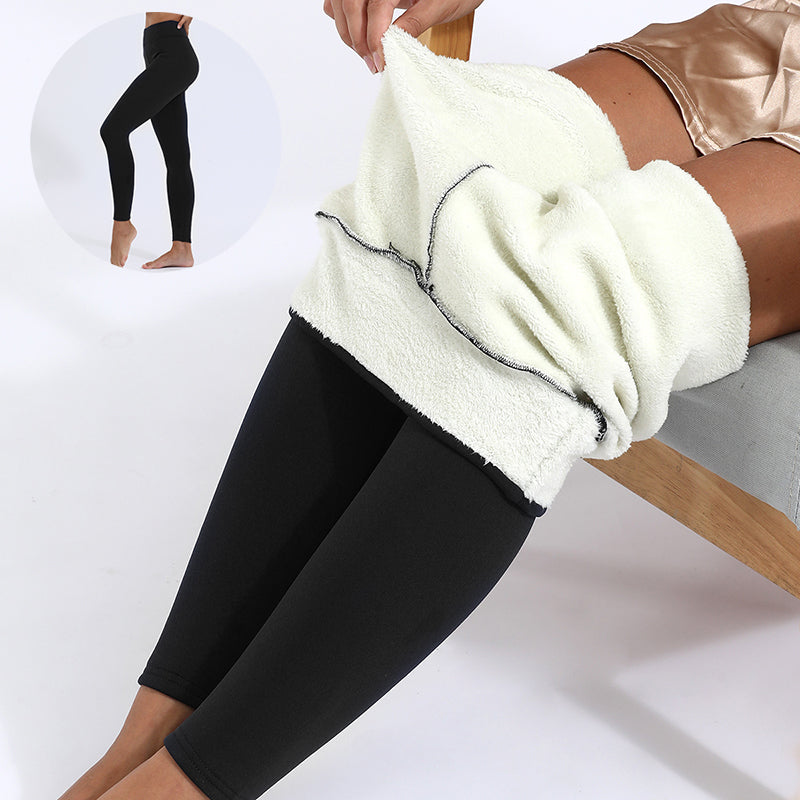 Chic High-Waisted Winter Leggings - Cozy Lamb Cashmere Blend with Stretch for Women - Flora finesses beauty