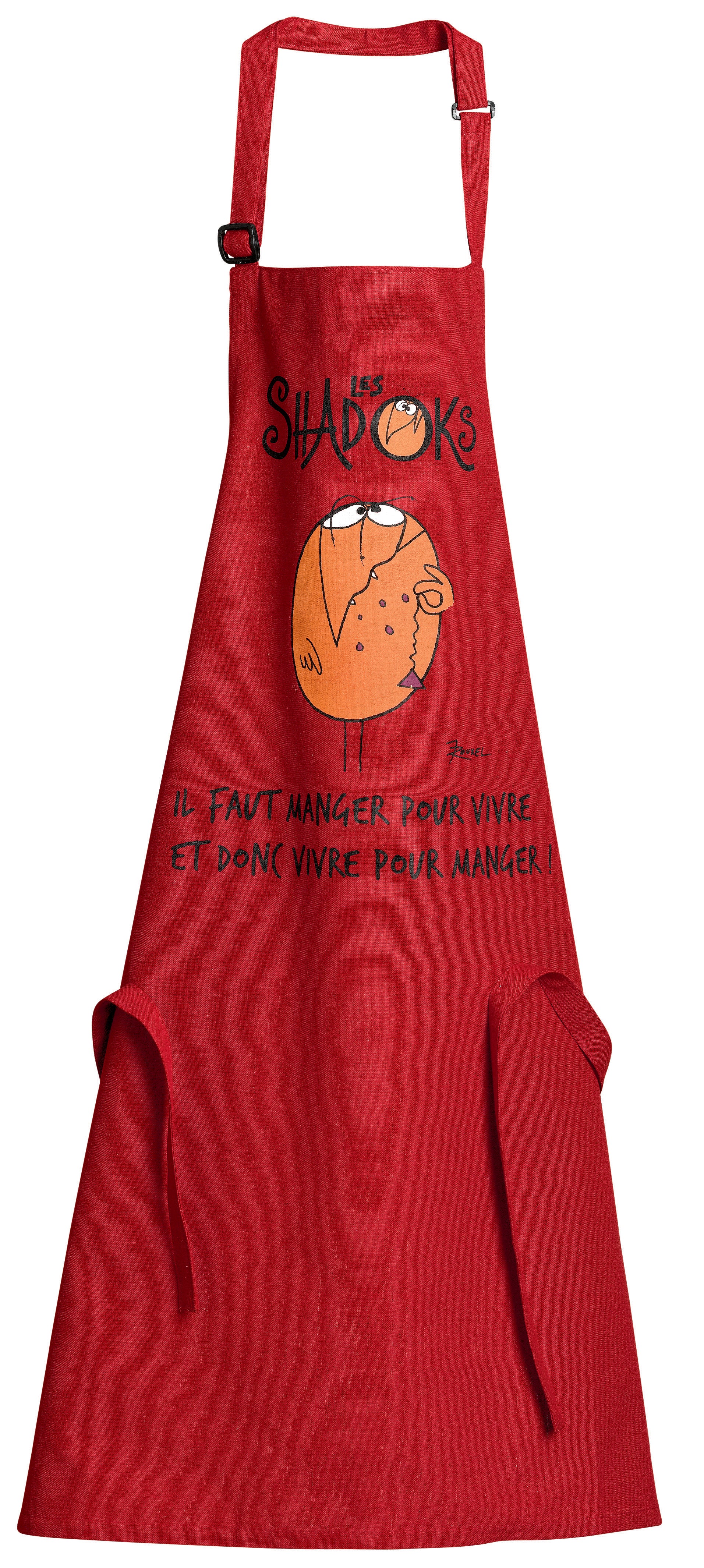 Tablier de cuisine Shadoks Glouton Rouge 90 x 72