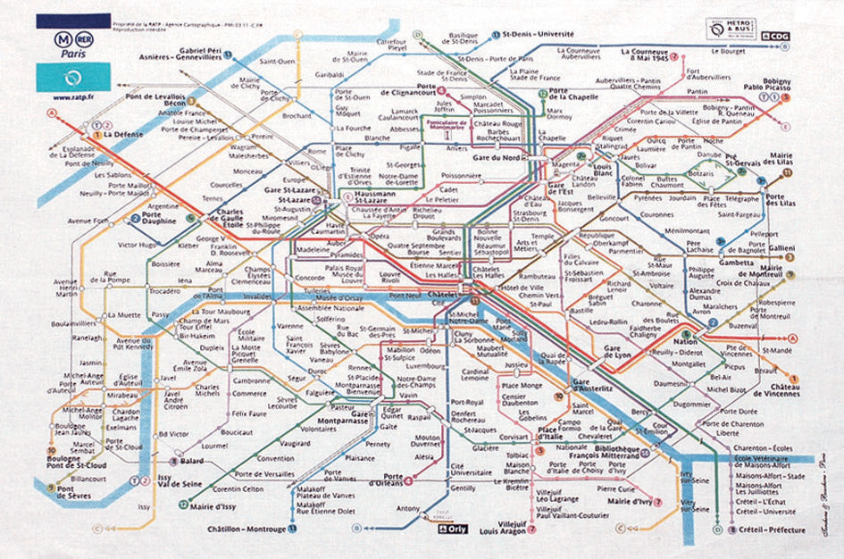 Torchon RATP Blanc 72 X 48