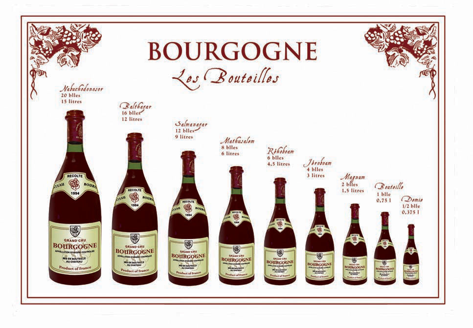 Torchon Bouteille Bourgogne Blanc 72 X 48