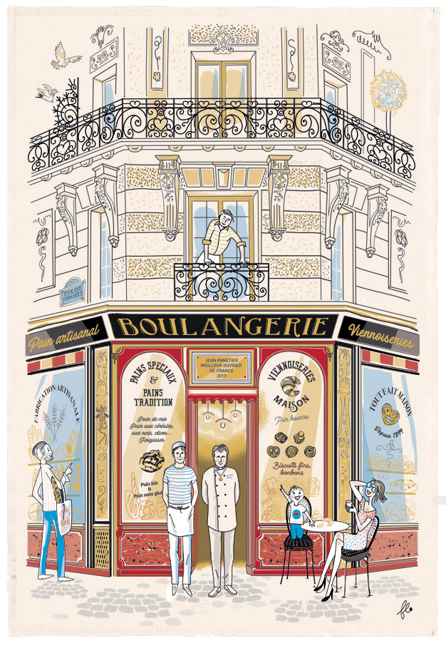 Torchon Façade Boulangerie Ecru 48 x 72