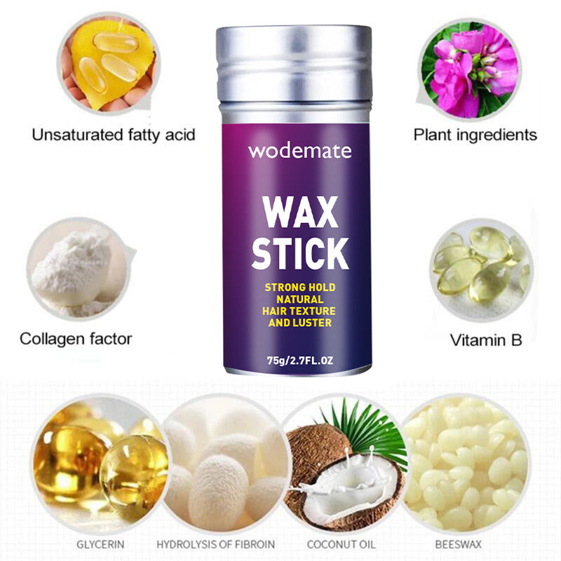 Styling Hair Wax Stick | Broken Hair Finishing Cream | Vegan, Non-Toxic, Unscented | For Men, Women, and Kids | Perfect for Flyaways, Edges, and Wigs