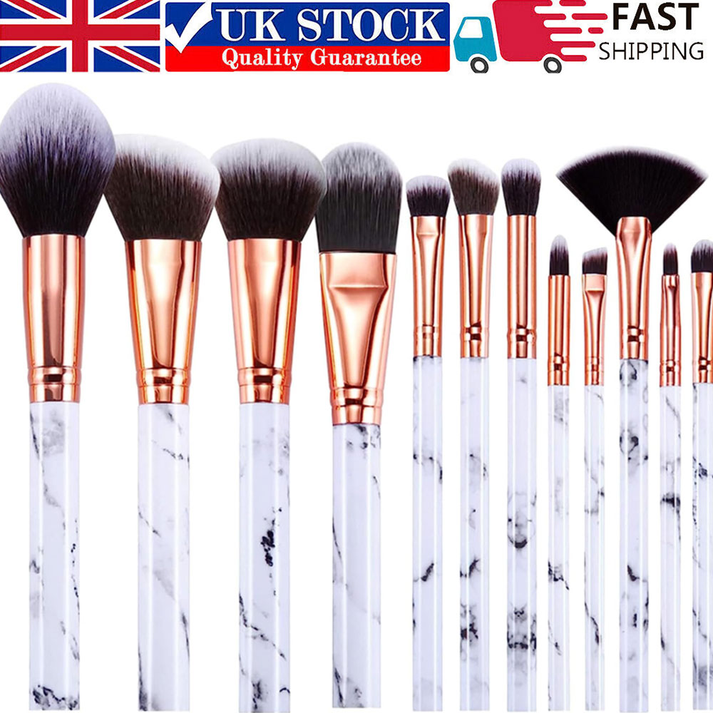 Makeup Brushes  Professional 12Pcs Marble Make Up Brushes Set - Flora finesses beauty